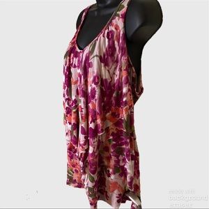 Lauren Conrad pink and red floral layered top